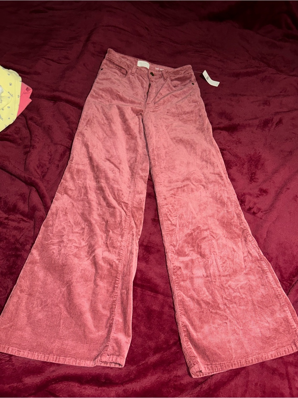 NWT Anthropologie Corduroy Flares in rose